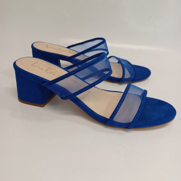 Lulu's Blue Mesh Low Heel Slip On Shoe Size 7.5M - Picture 10 of 14